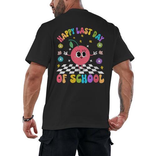 Happy Last Day Of School Student Graduation Men's Back Print T-Shirt - Best Gift Smart