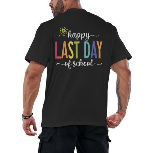 Happy Last Day Of School Women Teachers School Graduation Men's Back Print T-Shirt - Best Gift Smart