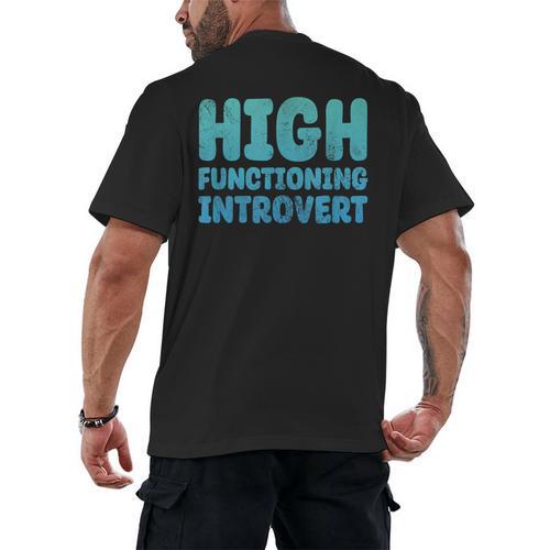 High Functioning Introvert Sarcasm Sarcastic Grunge Men's Back Print T-Shirt - Raresse