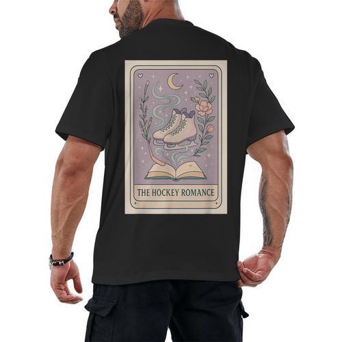 Hockey Romance Tarot Card Books Reader Cozy Reading Men's Back Print T-Shirt - Bookorys