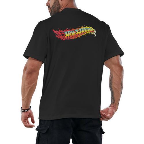 Hot Wheels Comic Book Fire Logo Men's Back Print T-Shirt - Bookorys CA