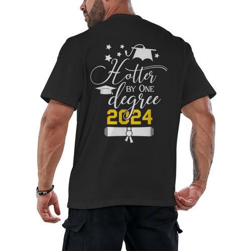 Hotter By One Degree Senior 2024 Class Of 2024 Graduation Men's Back Print T-Shirt - Best Gift Smart