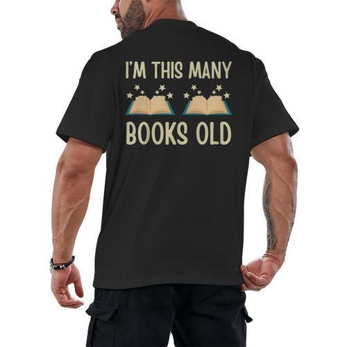 I'm This Many Books Old Read Book 2nd Birthday 2 Years Old Men's Back Print T-Shirt - Bookorys CA