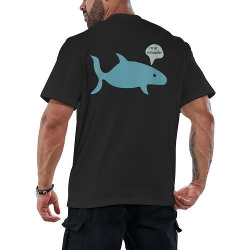 I'm An Introwater Cute Whale I'm An Introvert Men's Back Print T-Shirt - Raresse