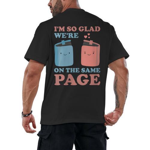 I'm So Glad We'Re On The Same Page Book Lover Writer Men's Back Print T-Shirt - Bookorys DE