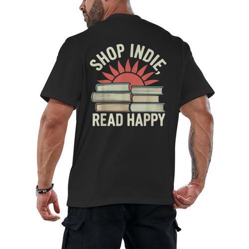 Independent Bookstore Fans Shop Local Literary Community Men's Back Print T-Shirt - Bookorys DE