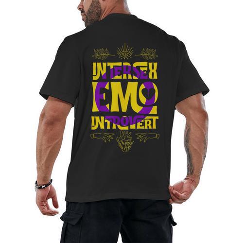 Intersex Emo Introvert Pride Trendy Mystic Teen Goth Style Men's Back Print T-Shirt - Raresse