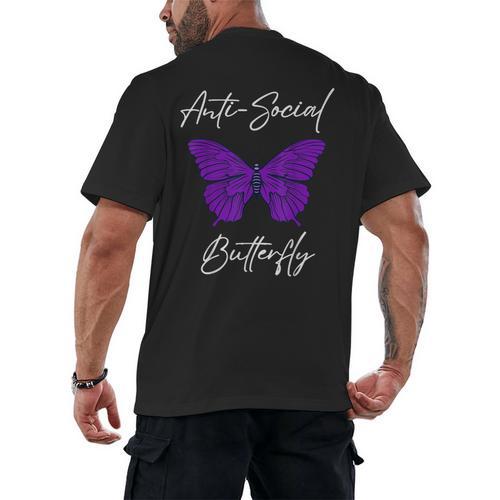 Introvert Antisocial Butterfly For Women Men Men's Back Print T-Shirt - Raresse