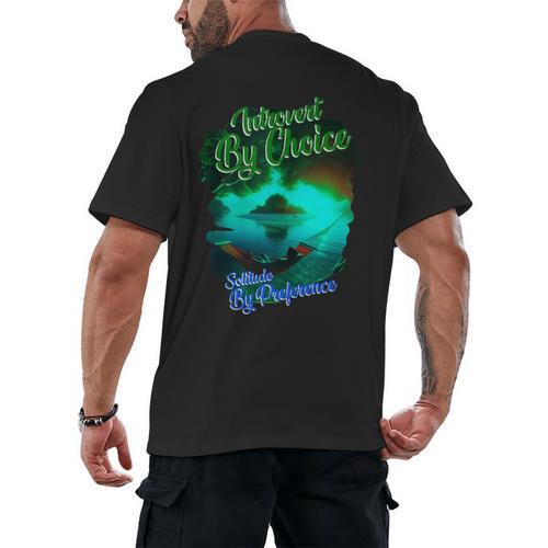 Introvert Choice Solitude By Preference Men's Back Print T-Shirt - Raresse