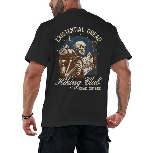 Introvert Hiking Club Antisocial Overthinking Anxiety Men's Back Print T-Shirt - Raresse