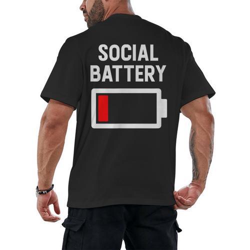 Introvert Low Social Battery Level Anti Social People Men's Back Print T-Shirt - Raresse