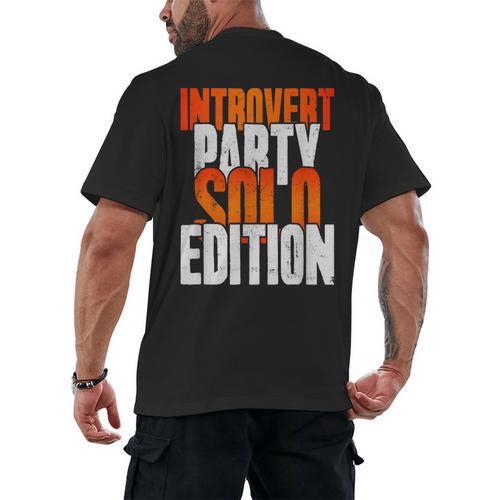 Introvert Party Solo Edition Sarcastic People Hater Men's Back Print T-Shirt - Raresse