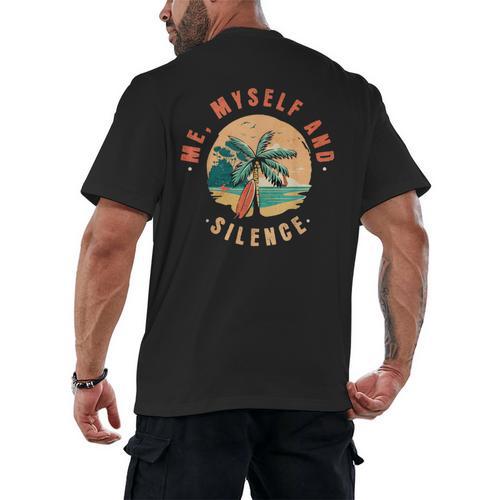 Introvert Relaxation Me Myself And Silence Summer Vacation Men Women Men's Back Print T-Shirt - Raresse