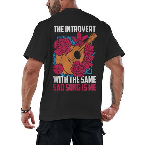 Introvert Singers Singing Sad Song Classical Music Lovers Men's Back Print T-Shirt - Raresse