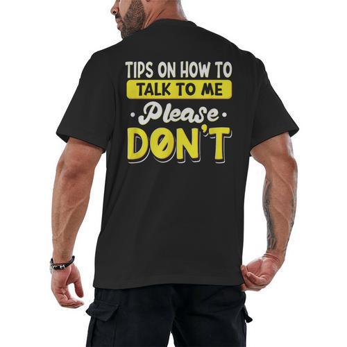 Introvert Tips On How To Talk To Me Please Don't Antisocial Men's Back Print T-Shirt - Raresse