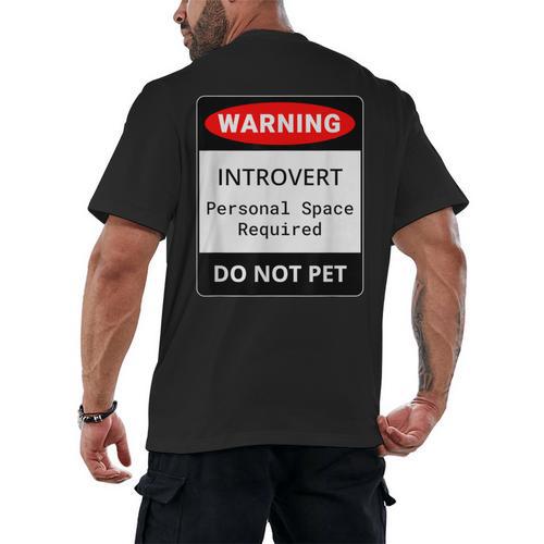 Introvert Warning Danger Do Not Pet Disturb Anti-Social Men's Back Print T-Shirt - Raresse