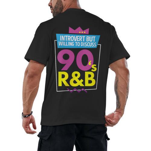 Introvert But Willing To Discuss 90s R&B 1990s Kid Men's Back Print T-Shirt - Raresse