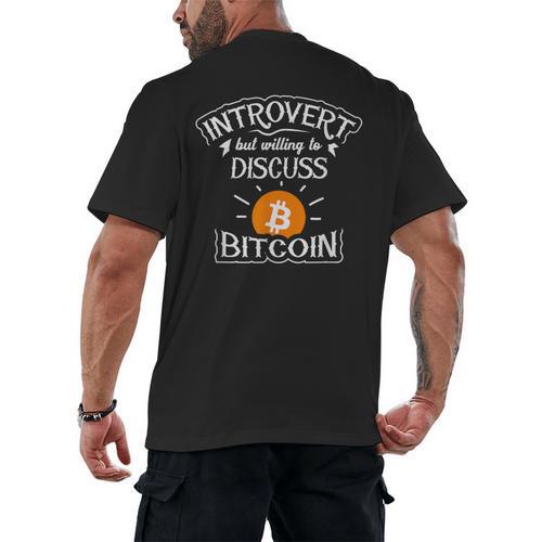 Introvert But Willing To Discuss Bitcoin Crypto Bitcoin Men's Back Print T-Shirt - Raresse