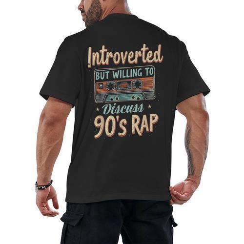 Introverted But Willing To Discuss 90s Rap Men's Back Print T-Shirt - Raresse