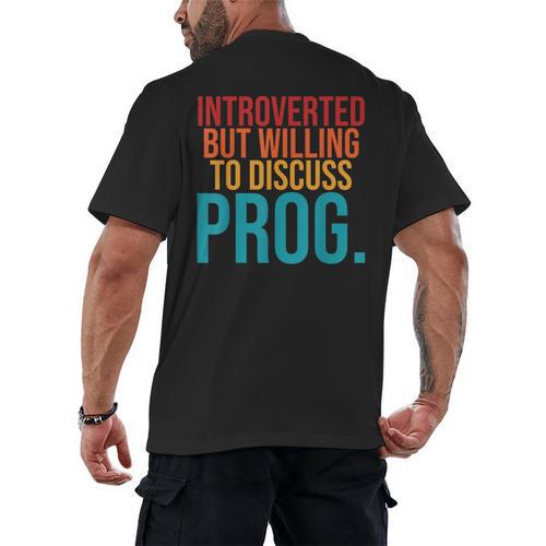 Introverted But Willing To Discuss Prog Rock Music Lover Men's Back Print T-Shirt - Raresse
