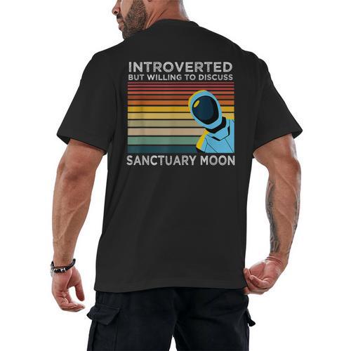 Introverted But Willing To Discuss Sanctuary Moon Men's Back Print T-Shirt - Raresse
