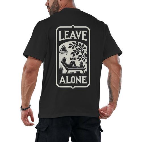 Introvert's Peaceful Solitude Graphic Leave Me Alone Quiet Men's Back Print T-Shirt - Raresse