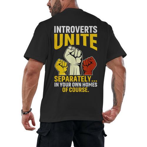 Introverts Unite Introvert Antisocial Anti Social Men's Back Print T-Shirt - Raresse