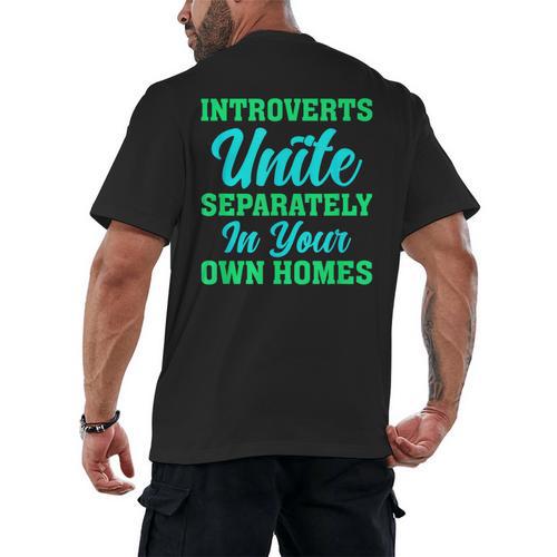 Introverts Unite Introvert Antisocial Sarcasm Anti Social Men's Back Print T-Shirt - Raresse