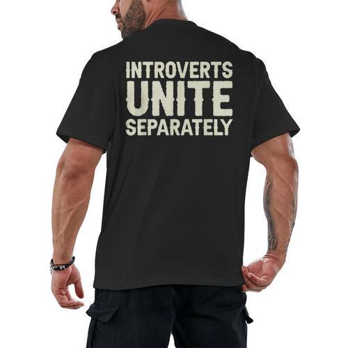 Introverts Unite Separately I Introvert Men's Back Print T-Shirt - Raresse