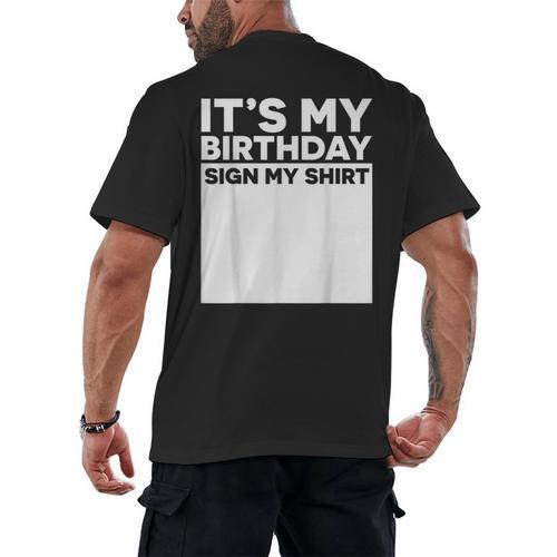 It's My Birthday Sign Boy Men Decoration Guestbook Men's Back Print T-Shirt - Bookorys CA