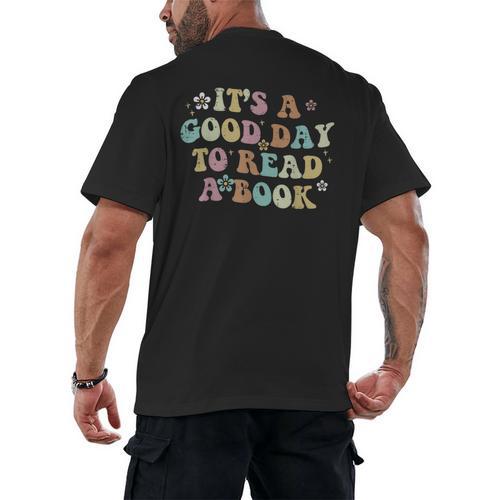 It's A Good Day To Read A Book Reading Librarian Teacher Kid Men's Back Print T-Shirt - Bookorys