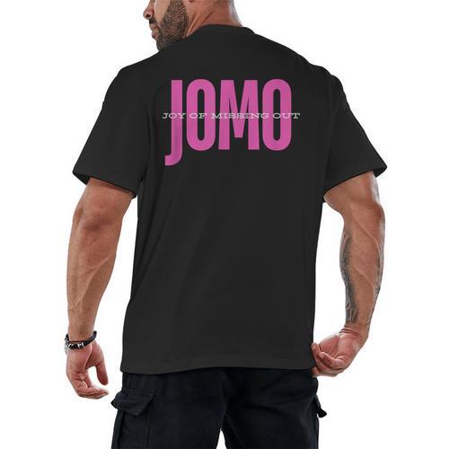 JOMO Joy Of Missing Out For The Introvert Men's Back Print T-Shirt - Raresse