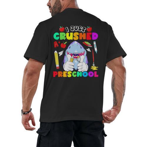 I Just Crushed Preschool Pre-K Preschoolers Graduation Men's Back Print T-Shirt - Best Gift Smart
