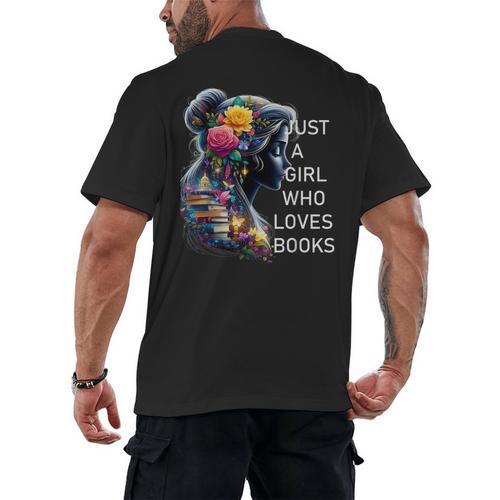 Just a Girl Who Loves Books Men's Back Print T-Shirt - Bookorys