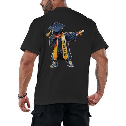 Kids HBCU Boys Grad Dabbing Graduation Men's Back Print T-Shirt - Best Gift Smart