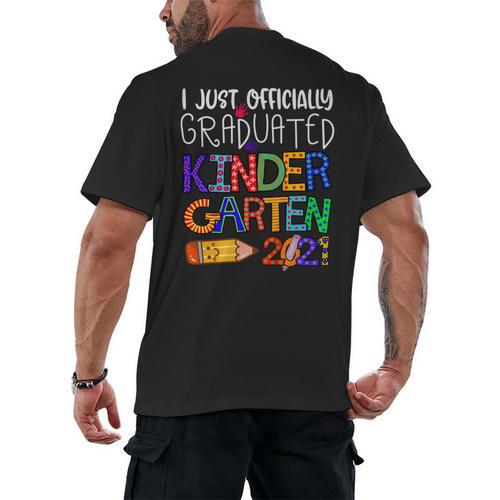 Kids Kindergarten Graduation Class Of 2021 Shirt I Just Graduated Men's Back Print T-Shirt - Best Gift Smart