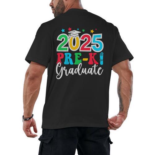 Kids Pre-K Graduate 2025 Preschool Graduation Class Of 2025 Kids Men's Back Print T-Shirt - Best Gift Smart