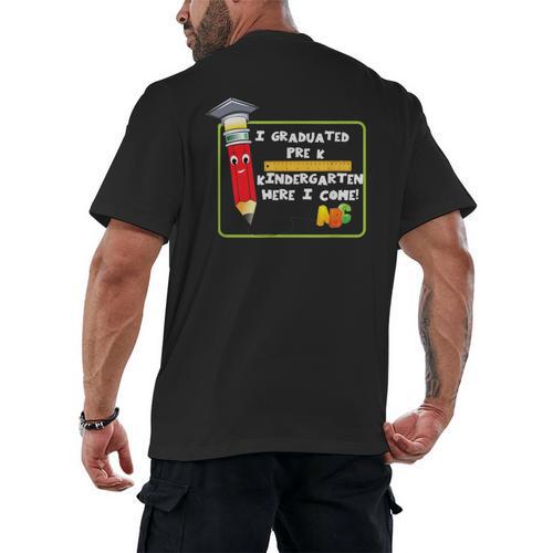 Kids Pre-K Graduation Kindergarten Here I Come Men's Back Print T-Shirt - Best Gift Smart