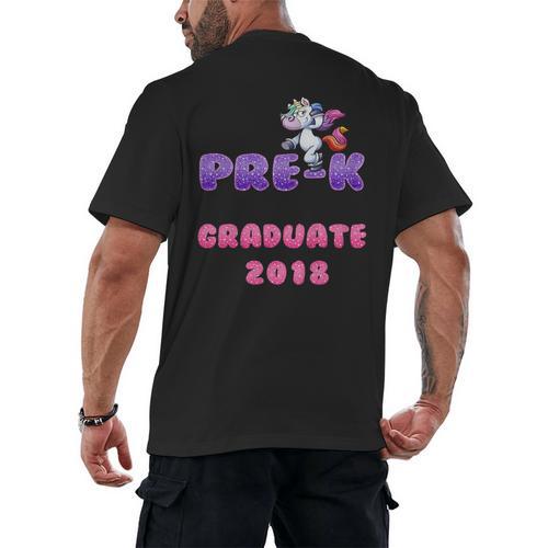 Kids Kids Pre-K PreSchool Unicorn Graduation T Shirt Men's Back Print T-Shirt - Best Gift Smart