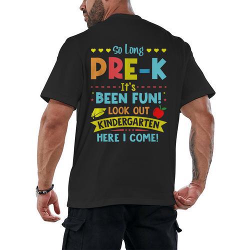 Kids So Long PRE-K It's Been Fun Graduation Men's Back Print T-Shirt - Best Gift Smart