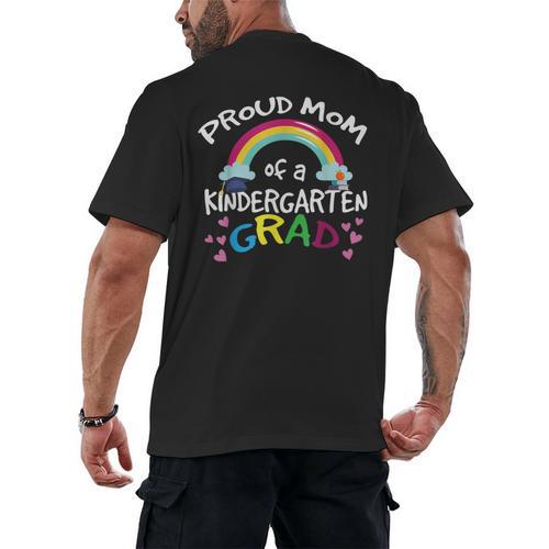Kindergarten Graduation Proud Mom Son Daughter Men's Back Print T-Shirt - Best Gift Smart