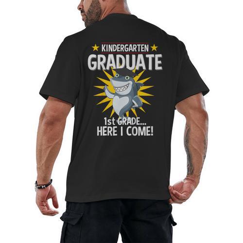Kindergarten Graduation Shirts 2019 Shark Grad Toddler Men's Back Print T-Shirt - Best Gift Smart