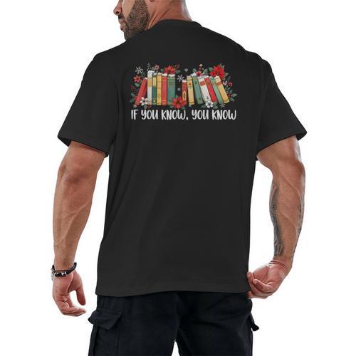 If You Know You Know 6 7 Six Seven Meme Floral Book Lover Men's Back Print T-Shirt - Bookorys