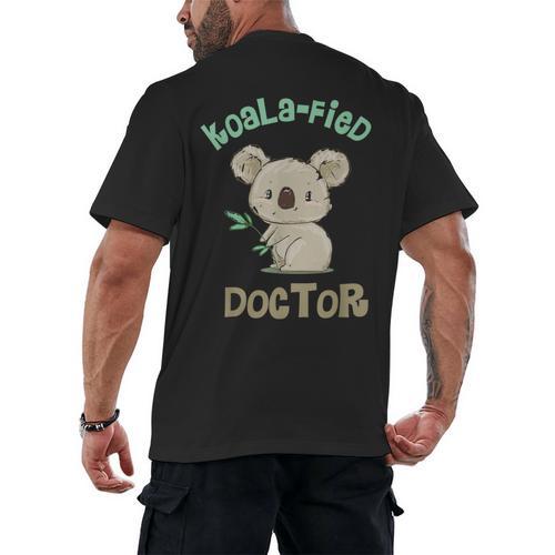 Koala Doctor Shirt Med Student Graduation Idea Men's Back Print T-Shirt - Best Gift Smart