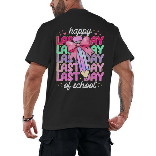 Last Day Of School Shirt Coquette Bow School Graduation Men's Back Print T-Shirt - Best Gift Smart