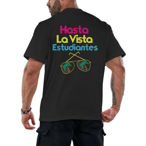 Last Day Of School Spanish Teacher Graduation T-Shirt Men's Back Print T-Shirt - Best Gift Smart