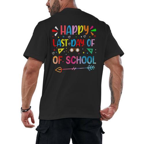 Last Day Of School Tie Dye School Graduation Summer Teacher Men's Back Print T-Shirt - Best Gift Smart