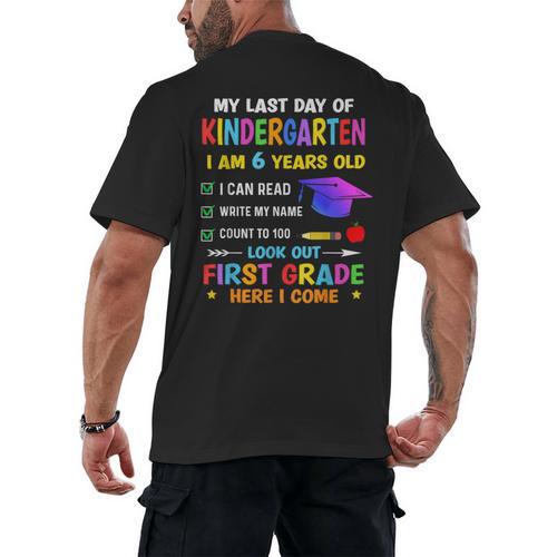 Last Days Of Kindergarten Graduation 2025 Graduate Boys Girl Men's Back Print T-Shirt - Best Gift Smart
