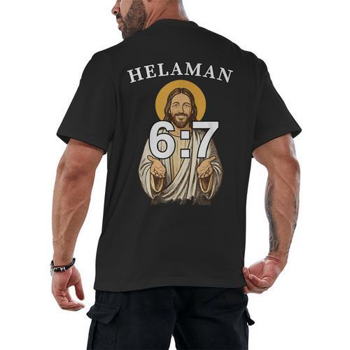 LDS Book Of Mormon Meme Helaman 6 Men's Back Print T-Shirt - Bookorys