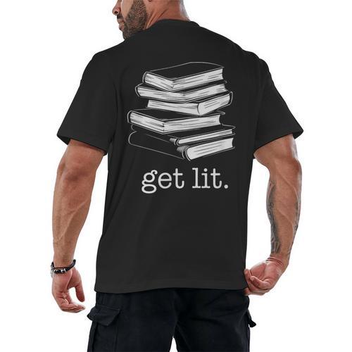 Let's Get Lit Books Men's Back Print T-Shirt - Bookorys DE